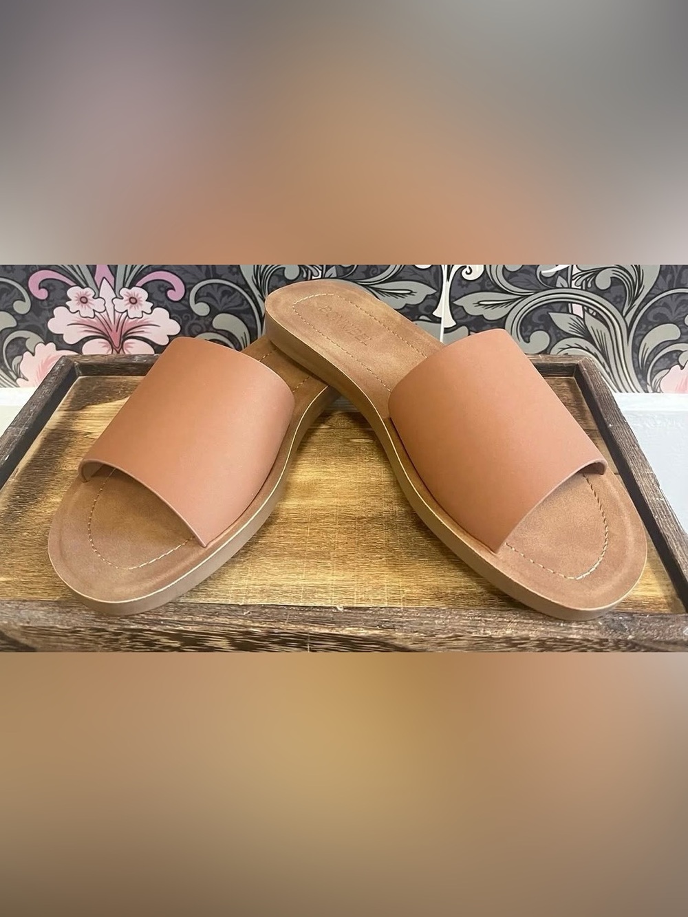 Tan Slide Sandals